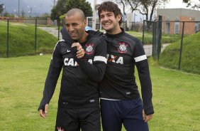 Durante o treino desta manh no anexo ao estdio El Campn, na cidade de Bogota, Colmbia. O prximo jogo da equipe ser amanh, quarta-feira, dia 03/04, contra o Millonarios, da Colmbia, no estdio El Campn, em Bogota, jogo de volta vlido pela Copa Libertadores da Amrica 2013