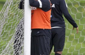 Durante o treino desta manh no anexo ao estdio El Campn, na cidade de Bogota, Colmbia. O prximo jogo da equipe ser amanh, quarta-feira, dia 03/04, contra o Millonarios, da Colmbia, no estdio El Campn, em Bogota, jogo de volta vlido pela Copa Libertadores da Amrica 2013