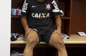 Nos vestiários antes da partida entre Millonarios/Colômbia x Corinthians/Brasil, realizada esta noite no estádio El Campín, em Bogota, jogo da volta da fase de classificação da Copa Libertadores de América 2013
