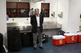 Nos vestiários antes da partida entre Millonarios/Colômbia x Corinthians/Brasil, realizada esta noite no estádio El Campín, em Bogota, jogo da volta da fase de classificação da Copa Libertadores de América 2013