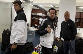 Nos vestiários antes da partida entre Millonarios/Colômbia x Corinthians/Brasil, realizada esta noite no estádio El Campín, em Bogota, jogo da volta da fase de classificação da Copa Libertadores de América 2013