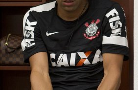 Nos vestiários antes da partida entre Millonarios/Colômbia x Corinthians/Brasil, realizada esta noite no estádio El Campín, em Bogota, jogo da volta da fase de classificação da Copa Libertadores de América 2013