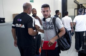Nos vestiários antes da partida entre Corinthians x São Bernardo realizada esta tarde no estádio do Pacaembu, jogo válido pela 17ª rodada do Campeonato Paulista de 2013