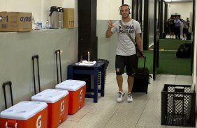 Nos vestiários antes da partida entre Corinthians/Brasil x San José/Bolivia, realizada esta noite no estádio do Pacaembu, jogo da volta da fase de classificação da Copa Libertadores de América 2013