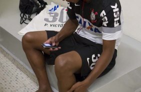 Nos vestiários antes da partida entre Corinthians/Brasil x San José/Bolivia, realizada esta noite no estádio do Pacaembu, jogo da volta da fase de classificação da Copa Libertadores de América 2013