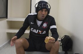 Nos vestiários antes da partida entre Corinthians/Brasil x San José/Bolivia, realizada esta noite no estádio do Pacaembu, jogo da volta da fase de classificação da Copa Libertadores de América 2013