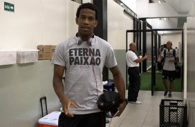 Nos vestiários antes da partida entre Corinthians/Brasil x San José/Bolivia, realizada esta noite no estádio do Pacaembu, jogo da volta da fase de classificação da Copa Libertadores de América 2013