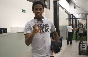 Nos vestiários antes da partida entre Corinthians/Brasil x San José/Bolivia, realizada esta noite no estádio do Pacaembu, jogo da volta da fase de classificação da Copa Libertadores de América 2013