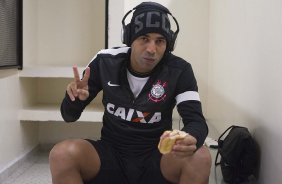 Nos vestirios antes da partida entre Corinthians/Brasil x San Jos/Bolivia, realizada esta noite no estdio do Pacaembu, jogo da volta da fase de classificao da Copa Libertadores de Amrica 2013