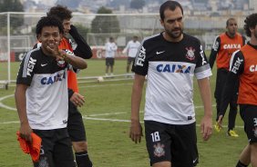 Durante o treino desta tarde no CT Joaquim Grava, no Parque Ecolgico do Tiete. O prximo jogo da equipe ser domingo, dia 21/04, contra o Atltico Sorocaba, no Pacaembu,, jogo vlido pelo Campeonato Paulista de 2013