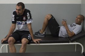 Nos vestiários antes da partida entre Corinthians x Atlético Sorocaba realizada esta tarde no estádio do Pacaembu, jogo válido pela 18ª rodada do Campeonato Paulista de 2013