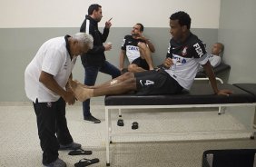 Nos vestirios antes da partida entre Corinthians x Atltico Sorocaba realizada esta tarde no estdio do Pacaembu, jogo vlido pela 18 rodada do Campeonato Paulista de 2013