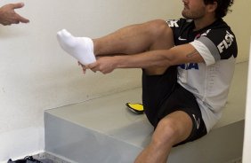 Nos vestiários antes da partida entre Corinthians x Atlético Sorocaba realizada esta tarde no estádio do Pacaembu, jogo válido pela 18ª rodada do Campeonato Paulista de 2013