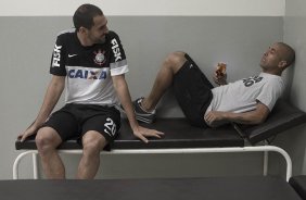 Nos vestirios antes da partida entre Corinthians x Atltico Sorocaba realizada esta tarde no estdio do Pacaembu, jogo vlido pela 18 rodada do Campeonato Paulista de 2013