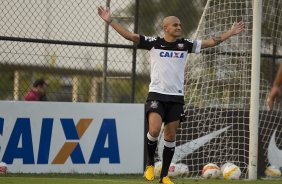 Durante o treino desta tarde no CT Joaquim Grava, no Parque Ecolgico do Tiete. O prximo jogo da equipe ser domingo, dia 29/04, contra a Ponte Preta, em Campinas, jogo vlido pelas semi-finais do Campeonato Paulista de 2013