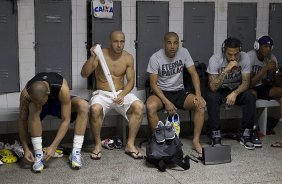 Nos vestiários antes da partida entre Ponte Preta x Corinthians realizada esta tarde no estádio Moisés Licarelli, em Campinas, jogo válido pelas oitavas de final do Campeonato Paulista de 2013