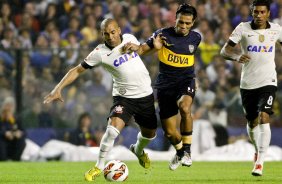 Jogador Emerson do Corinthians durante partida vlida pela Copa Libertadores realizado no estdio La Bombonera