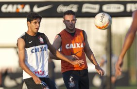 Durante o treino desta tarde no CT Joaquim Grava, no Parque Ecolgico do Tiete. O prximo jogo da equipe ser domingo, dia 05/05, contra o So Paulo, no Morumbi, jogo vlido pelas semi-finais do Campeonato Paulista de 2013