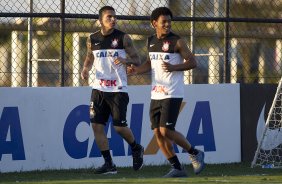 Durante o treino desta tarde no CT Joaquim Grava, no Parque Ecolgico do Tiete. O prximo jogo da equipe ser domingo, dia 05/05, contra o So Paulo, no Morumbi, jogo vlido pelas semi-finais do Campeonato Paulista de 2013