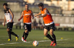 Durante o treino desta tarde no CT Joaquim Grava, no Parque Ecolgico do Tiete. O prximo jogo da equipe ser domingo, dia 05/05, contra o So Paulo, no Morumbi, jogo vlido pelas semi-finais do Campeonato Paulista de 2013