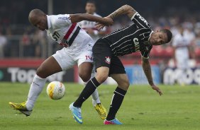 Durante a partida entre So Paulo x Corinthians realizada esta tarde no estdio do Morumbi, jogo vlido pelas semifinais do Campeonato Paulista de 2013