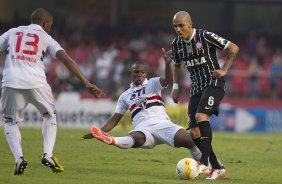 Durante a partida entre São Paulo x Corinthians realizada esta tarde no estádio do Morumbi, jogo válido pelas semifinais do Campeonato Paulista de 2013