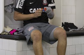 Nos vestirios antes da partida entre So Paulo x Corinthians realizada esta tarde no estdio do Morumbi, jogo vlido pelas semifinais do Campeonato Paulista de 2013