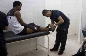 Nos vestirios antes da partida entre So Paulo x Corinthians realizada esta tarde no estdio do Morumbi, jogo vlido pelas semifinais do Campeonato Paulista de 2013