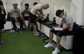 Nos vestirios antes da partida entre So Paulo x Corinthians realizada esta tarde no estdio do Morumbi, jogo vlido pelas semifinais do Campeonato Paulista de 2013