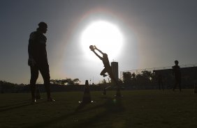 Durante o treino desta tarde no CT Joaquim Grava, no Parque Ecolgico do Tiete. O prximo jogo da equipe ser domingo, dia 12/05, contra o Santos, no Pacaembu, jogo de ida vlido pela final do Campeonato Paulista de 2013