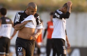 Durante o treino desta tarde no CT Joaquim Grava, no Parque Ecolgico do Tiete. O prximo jogo da equipe ser domingo, dia 12/05, contra o Santos, no Pacaembu, jogo de ida vlido pela final do Campeonato Paulista de 2013