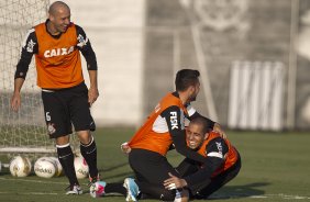 Durante o treino desta tarde no CT Joaquim Grava, no Parque Ecolgico do Tiete. O prximo jogo da equipe ser domingo, dia 12/05, contra o Santos, no Pacaembu, jogo de ida vlido pela final do Campeonato Paulista de 2013