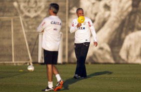 Durante o treino desta tarde no CT Joaquim Grava, no Parque Ecolgico do Tiete. O prximo jogo da equipe ser domingo, dia 12/05, contra o Santos, no Pacaembu, jogo de ida vlido pela final do Campeonato Paulista de 2013