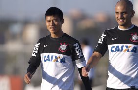 Durante o treino desta tarde no CT Joaquim Grava, no Parque Ecolgico do Tiete. O prximo jogo da equipe ser domingo, dia 12/05, contra o Santos, no Pacaembu, jogo de ida vlido pela final do Campeonato Paulista de 2013