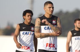 Durante o treino do Corinthians realizado esta tarde no CT Joaquim Grava, zona leste de So Paulo; o prximo jogo do time ser quarta-feira, dia 15/05, contra o Boca Juniors, da Argentina, no estdio do Pacaembu, jogo da volta, vlido pela Copa Libertadores da Amrica 2013 ; SP/SP - 14/05/2013