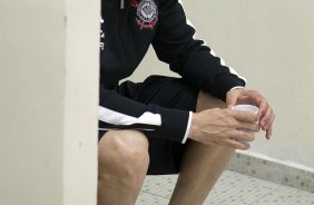 Nos vestirios antes da partida entre Corinthians x Botafogo, realizada esta noite no estdio do Pacaembu, abertura do Campeonato Brasileiro de 2013