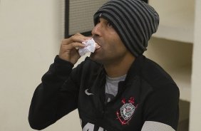 Nos vestirios antes da partida entre Corinthians x Botafogo, realizada esta noite no estdio do Pacaembu, abertura do Campeonato Brasileiro de 2013