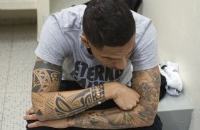 Nos vestirios antes da partida entre Corinthians x Botafogo, realizada esta noite no estdio do Pacaembu, abertura do Campeonato Brasileiro de 2013