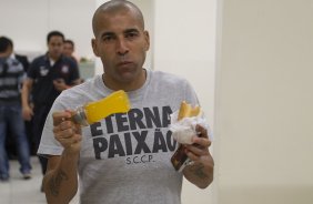 Nos vestiários antes da partida entre Corinthians x Ponte Preta/Campinas, realizada esta noite no estádio do Pacaembu, 3ª rodada do Campeonato Brasileiro de 2013