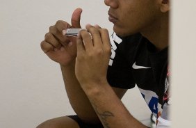 Nos vestiários antes da partida entre Corinthians x Ponte Preta/Campinas, realizada esta noite no estádio do Pacaembu, 3ª rodada do Campeonato Brasileiro de 2013