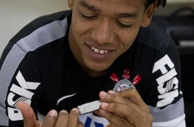 Nos vestirios antes da partida entre Corinthians x Ponte Preta/Campinas, realizada esta noite no estdio do Pacaembu, 3 rodada do Campeonato Brasileiro de 2013