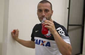 Nos vestiários antes da partida entre Corinthians x Ponte Preta/Campinas, realizada esta noite no estádio do Pacaembu, 3ª rodada do Campeonato Brasileiro de 2013