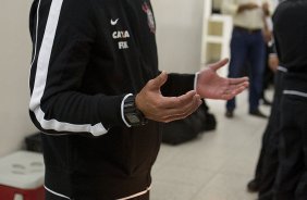 Nos vestiários antes da partida entre Corinthians x Ponte Preta/Campinas, realizada esta noite no estádio do Pacaembu, 3ª rodada do Campeonato Brasileiro de 2013