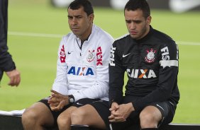 Durante o treino desta manh no CT Joaquim Grava, no Parque Ecolgico do Tiete. O prximo jogo da equipe ser quarta-feira, dia 05/06, contra o Cruzeiro, na Arena do Jacar, jogo vlido pela 4 rodada do Campeonato Brasileiro de 2013