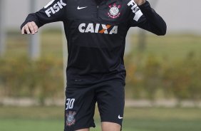 Durante o treino desta manh no CT Joaquim Grava, no Parque Ecolgico do Tiete. O prximo jogo da equipe ser quarta-feira, dia 05/06, contra o Cruzeiro, na Arena do Jacar, jogo vlido pela 4 rodada do Campeonato Brasileiro de 2013