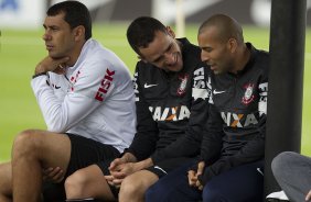 Durante o treino desta manh no CT Joaquim Grava, no Parque Ecolgico do Tiete. O prximo jogo da equipe ser quarta-feira, dia 05/06, contra o Cruzeiro, na Arena do Jacar, jogo vlido pela 4 rodada do Campeonato Brasileiro de 2013