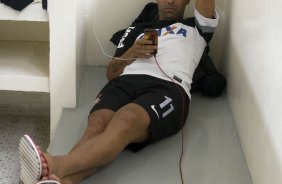 Nos vestiários antes da partida entre Corinthians x Portuguesa, realizada esta noite no estádio do Pacaembu, válida pela 5ª rodada do Campeonato Brasileiro de 2013