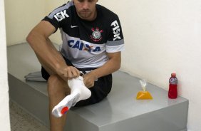 Nos vestiários antes da partida entre Corinthians x Portuguesa, realizada esta noite no estádio do Pacaembu, válida pela 5ª rodada do Campeonato Brasileiro de 2013