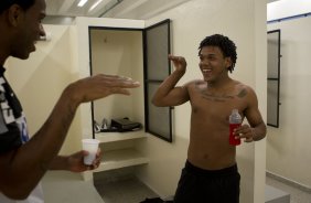 Nos vestiários antes da partida entre Corinthians x Portuguesa, realizada esta noite no estádio do Pacaembu, válida pela 5ª rodada do Campeonato Brasileiro de 2013