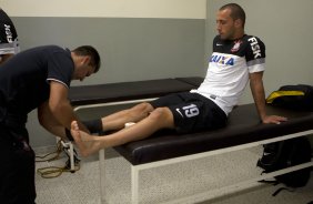Nos vestiários antes da partida entre Corinthians x Portuguesa, realizada esta noite no estádio do Pacaembu, válida pela 5ª rodada do Campeonato Brasileiro de 2013